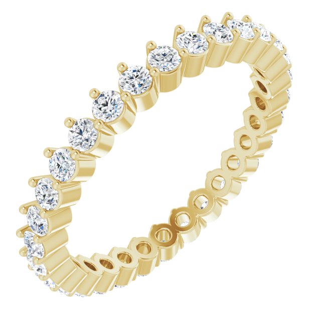 0.90 ct. Round Diamond Eternity Band Stackable Ring-VIRABYANI